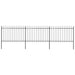 vidaXL || vidaXL Garden Fence with Spear Top Steel 200.8"x47.2" Black 277622