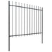vidaXL || vidaXL Garden Fence with Spear Top Steel 200.8"x59.1" Black 277631