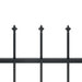 vidaXL || vidaXL Garden Fence with Spear Top Steel 200.8"x59.1" Black 277631