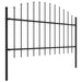 vidaXL || vidaXL Garden Fence with Spear Top Steel 22.3' Black 277724