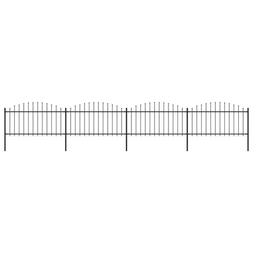 vidaXL || vidaXL Garden Fence with Spear Top Steel 22.3' Black 277733