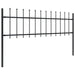 vidaXL || vidaXL Garden Fence with Spear Top Steel 267.7"x23.6" Black 277596