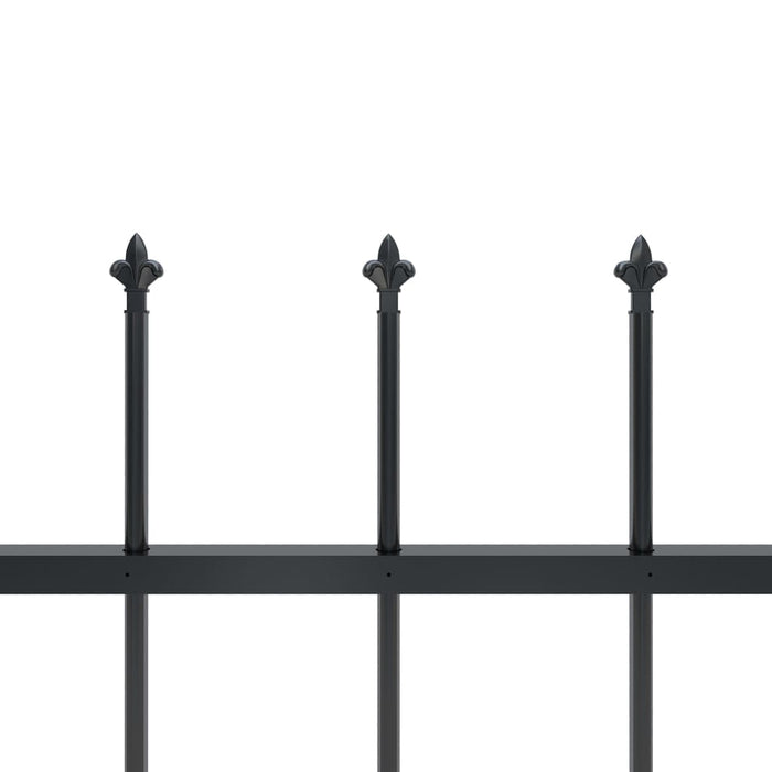 vidaXL || vidaXL Garden Fence with Spear Top Steel 267.7"x31.5" Black 277605