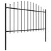 vidaXL || vidaXL Garden Fence with Spear Top Steel 33.5' Black 277735