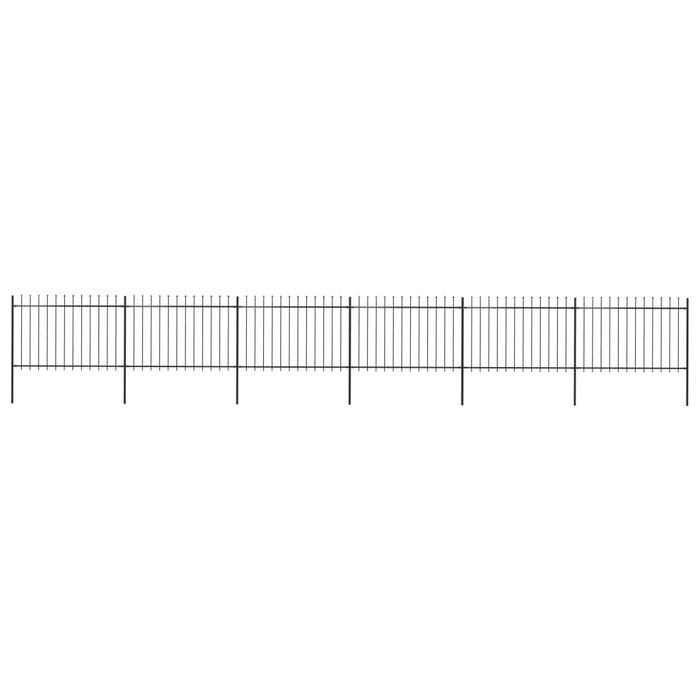 vidaXL || vidaXL Garden Fence with Spear Top Steel 401.6"x47.2" Black 277625