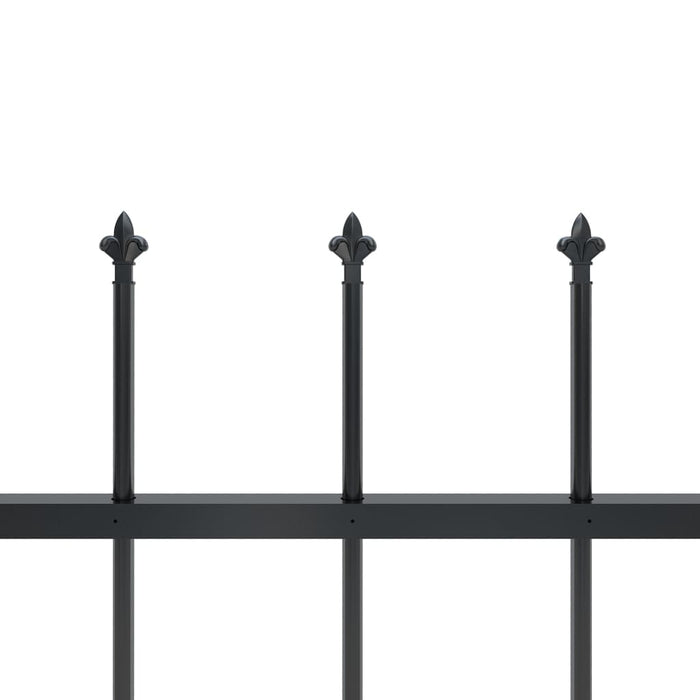 vidaXL || vidaXL Garden Fence with Spear Top Steel 602.4"x23.6" Black 277601
