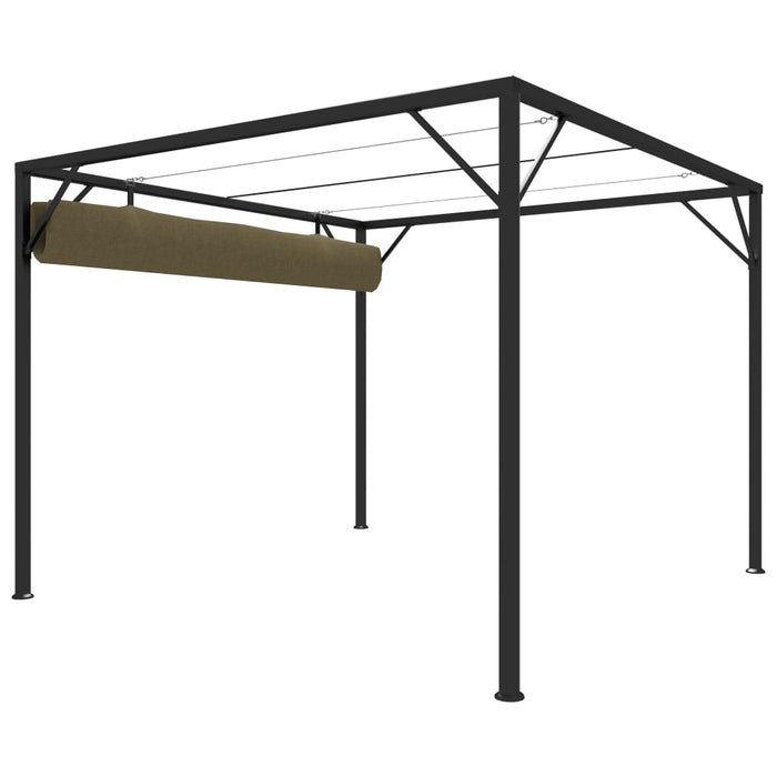 vidaXL || vidaXL Garden Gazebo with Retractable Roof 118.1"x118.1" Taupe 180 g/m²