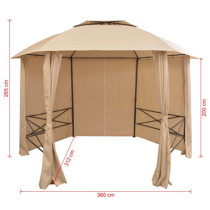 vidaXL || vidaXL Garden Marquee Pavilion Tent with Curtains 11' 9"x8' 8"