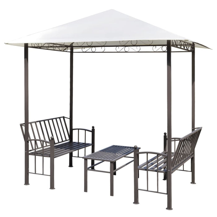 vidaXL || vidaXL Garden Pavilion with Table and Benches 8.2'x4.9'x7.9'