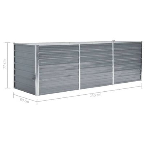 vidaXL || vidaXL Garden Raised Bed Galvanized Steel 94.5"x31.5"x31.3" Gray