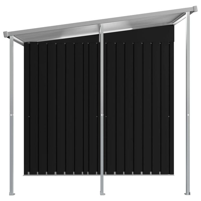 vidaXL || vidaXL Garden Shed with Extended Roof Anthracite 136.2"x76"x71.3" Steel 144036