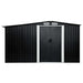vidaXL || vidaXL Garden Shed with Sliding Doors Anthracite 129.7"x80.7"x70.1" Steel 144020