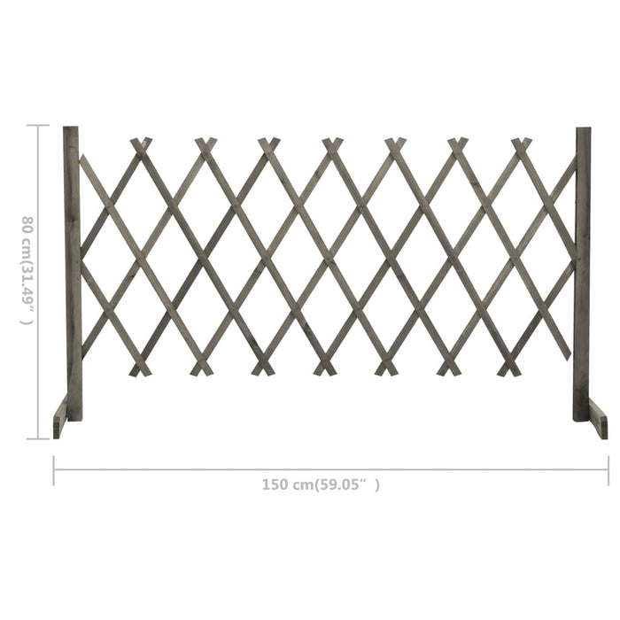 vidaXL || vidaXL Garden Trellis Fence Gray 59.1"x31.5" Solid Firwood 314827