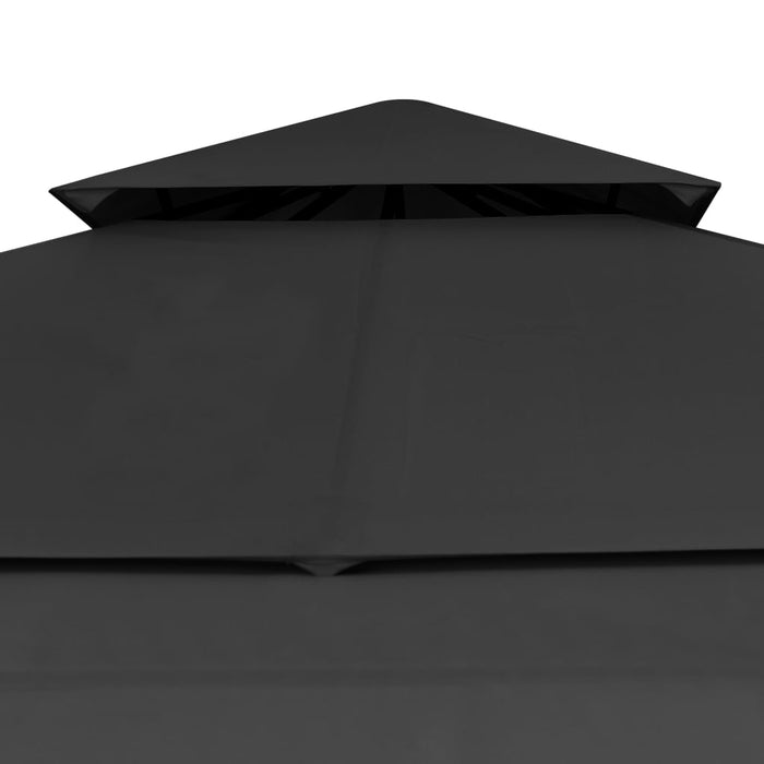 vidaXL || vidaXL Gazebo with Double Extending Roofs 9.8'x9.8'x9' Anthracite 180g/sq.m