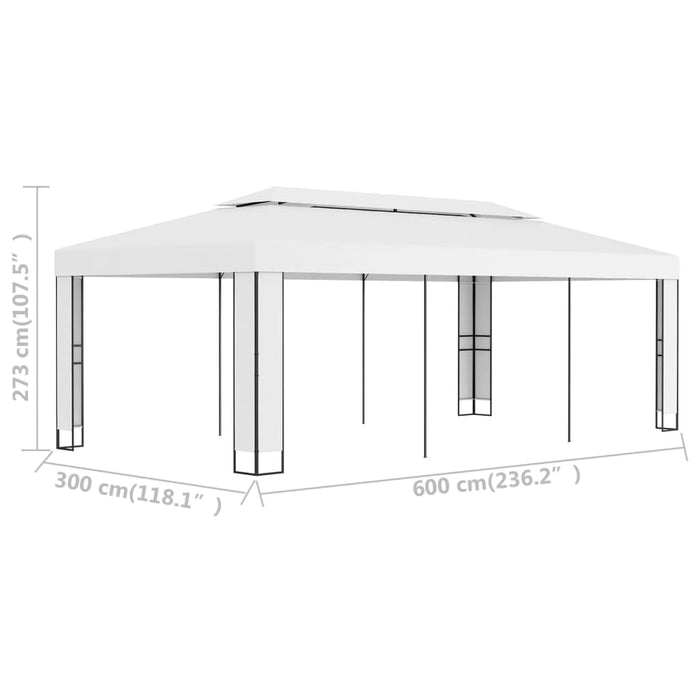 vidaXL || vidaXL Gazebo with Double Roof 9.8'x19.6' White