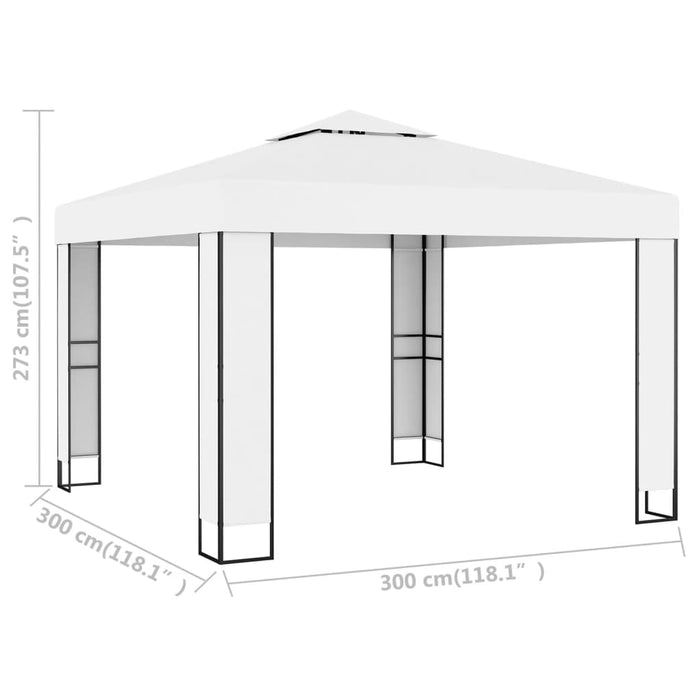 vidaXL || vidaXL Gazebo with Double Roof 9.8'x9.8' White