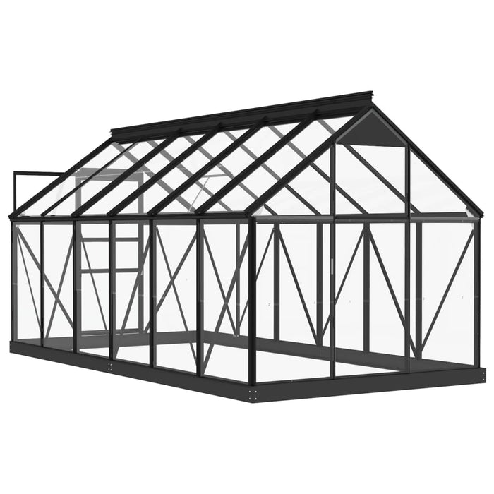 vidaXL || vidaXL Glass Greenhouse Anthracite 61"x117.3"x75.2" Aluminum