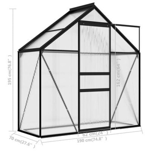 vidaXL || vidaXL Greenhouse Anthracite Aluminum 14.3 ft²