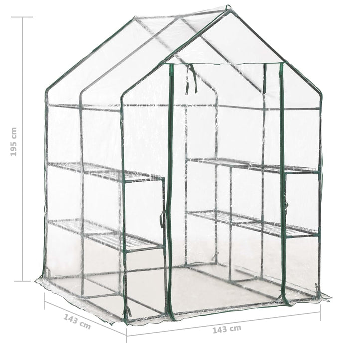 vidaXL || vidaXL Greenhouse with 8 Shelves 4.7'x4.7'x6.4' 46914