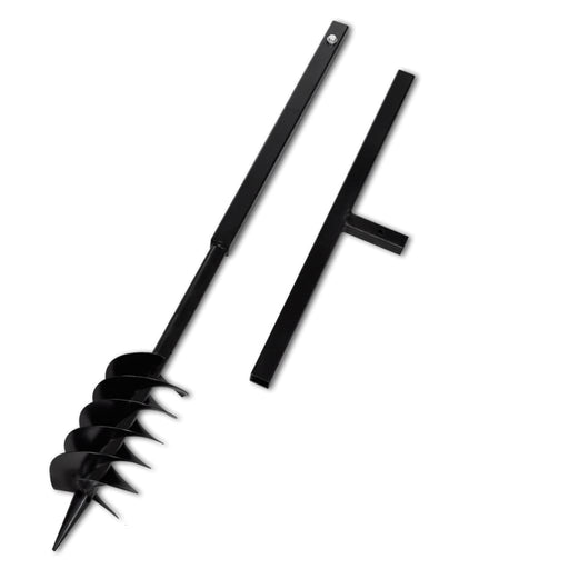 vidaXL || vidaXL Ground Drill Handle Auger Bit 4.72" Black Double Spirals Steel 141025
