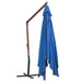 vidaXL || vidaXL Hanging Parasol with Wooden Pole 157.5"x118.1" Blue 47123