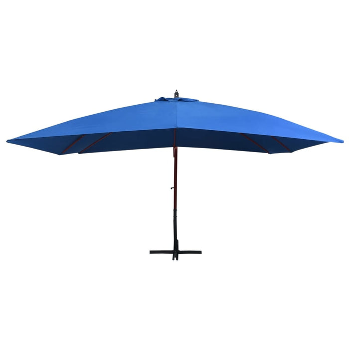 vidaXL || vidaXL Hanging Parasol with Wooden Pole 157.5"x118.1" Blue 47123
