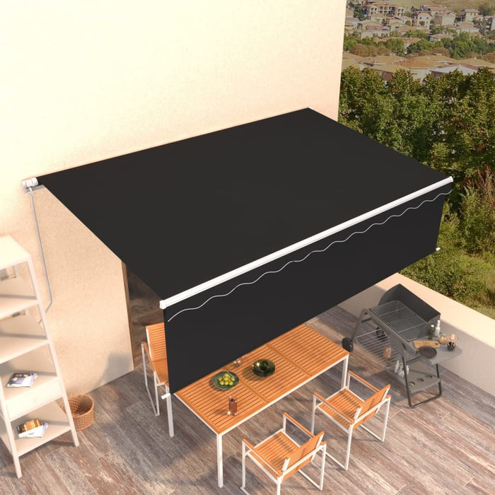 vidaXL || vidaXL Manual Retractable Awning with Blind 16.4'x9.8' Anthracite