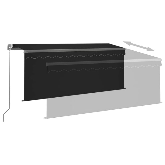 vidaXL || vidaXL Manual Retractable Awning with Blind&LED 9.8'x8.2' Anthracite