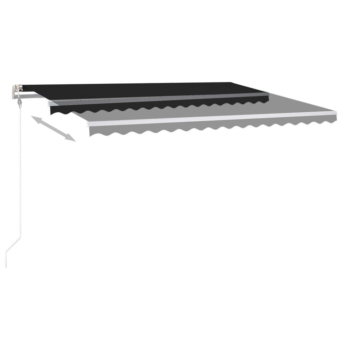 vidaXL || vidaXL Manual Retractable Awning with LED 13.1'x9.8' Anthracite