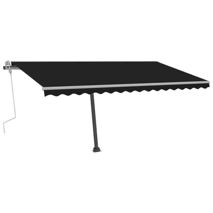vidaXL || vidaXL Manual Retractable Awning with LED 157.5"x118.1" Anthracite