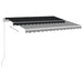 vidaXL || vidaXL Manual Retractable Awning with LED 9.8'x8.2' Anthracite