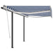 vidaXL || vidaXL Manual Retractable Awning with LED 9.8'x8.2' Blue and White