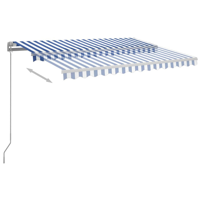 vidaXL || vidaXL Manual Retractable Awning with LED 9.8'x8.2' Blue and White