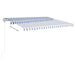vidaXL || vidaXL Manual Retractable Awning with Posts 13.1'x9.8' Blue and White
