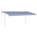 vidaXL || vidaXL Manual Retractable Awning with Posts 16.4'x9.8' Blue and White