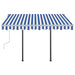 vidaXL || vidaXL Manual Retractable Awning with Posts 9.8'x8.2' Blue and White