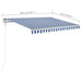 vidaXL || vidaXL Manual Retractable Awning with Posts 9.8'x8.2' Blue and White