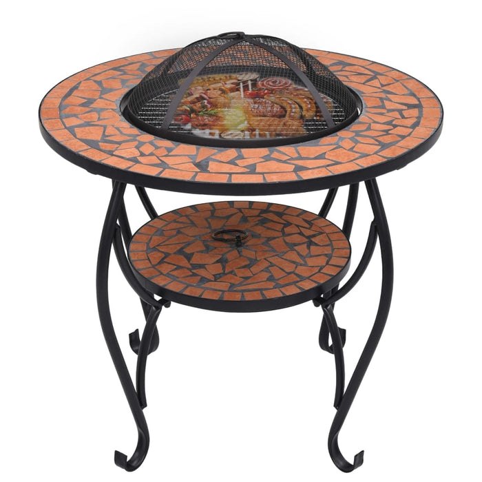 vidaXL || vidaXL Mosaic Fire Pit Table Terracotta 26.8" Ceramic 46723