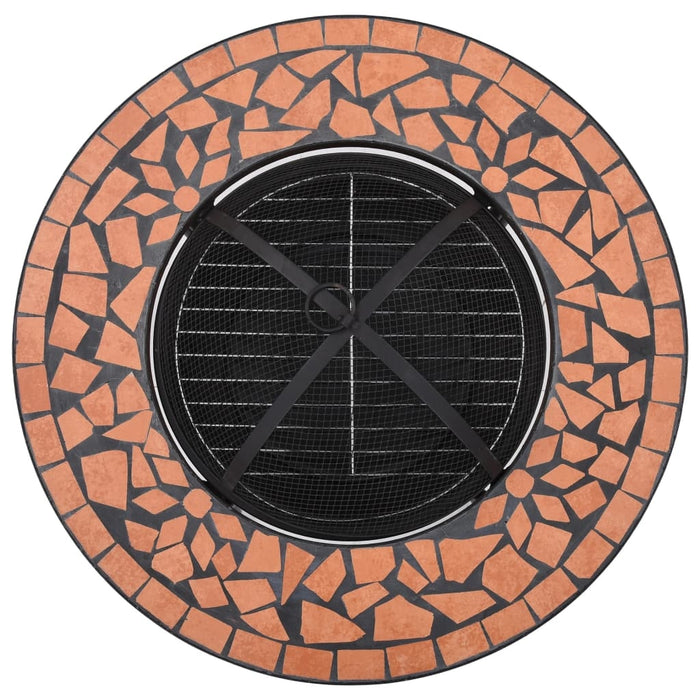 vidaXL || vidaXL Mosaic Fire Pit Table Terracotta 26.8" Ceramic 46723