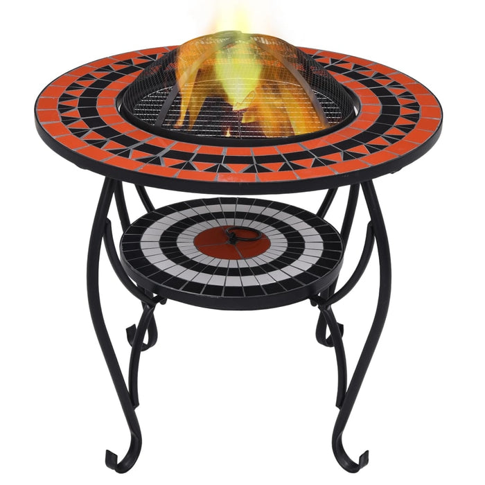 vidaXL || vidaXL Mosaic Fire Pit Table Terracotta and White 26.8" Ceramic 46726