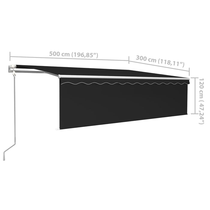 vidaXL || vidaXL Motorized Retractable Awning with Blind 16.4'x9.8' Anthracite