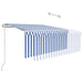vidaXL || vidaXL Motorized Retractable Awning with Blind 9.8'x8.2' Blue&White