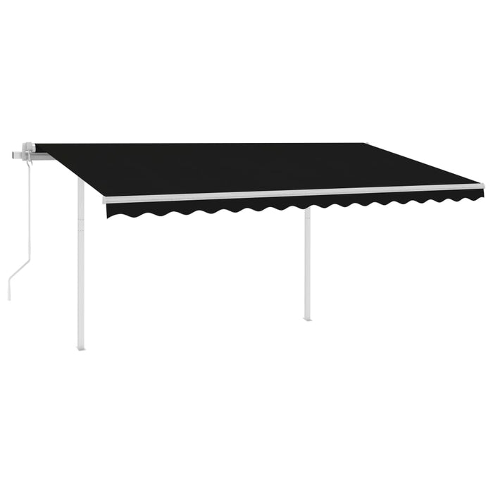 vidaXL || vidaXL Motorized Retractable Awning with Posts 13.1'x9.8' Anthracite