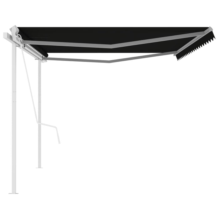 vidaXL || vidaXL Motorized Retractable Awning with Posts 16.4'x9.8' Anthracite