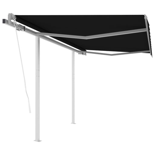 vidaXL || vidaXL Motorized Retractable Awning with Posts 9.8'x8.2' Anthracite
