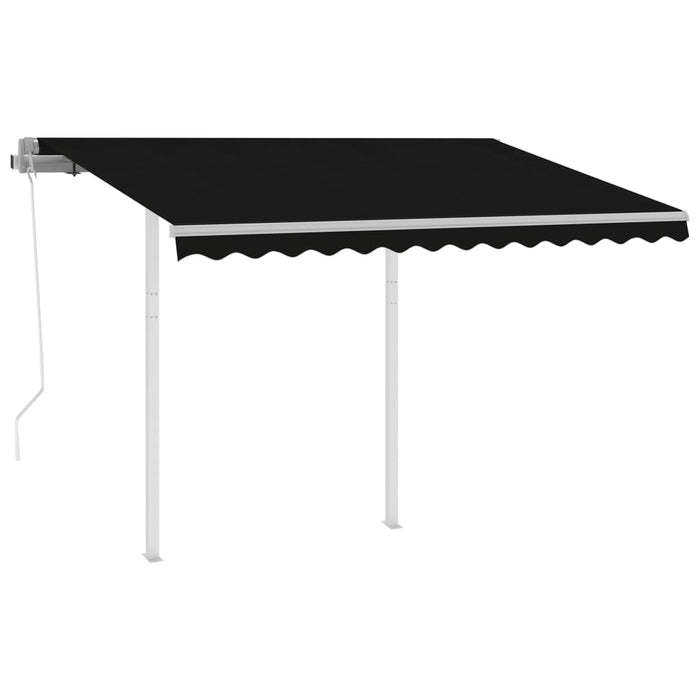 vidaXL || vidaXL Motorized Retractable Awning with Posts 9.8'x8.2' Anthracite
