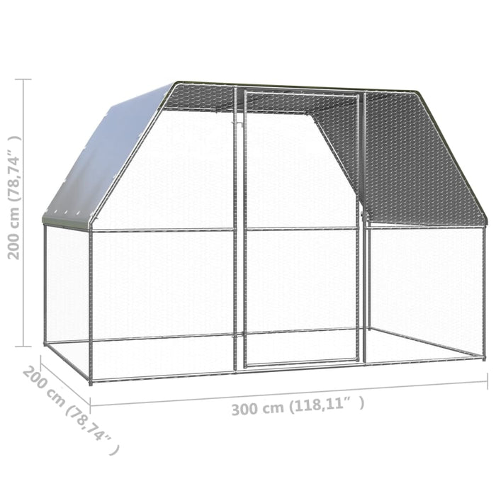 vidaXL || vidaXL Outdoor Chicken Cage 9.8'x6.6'x6.6' Galvanized Steel 150778