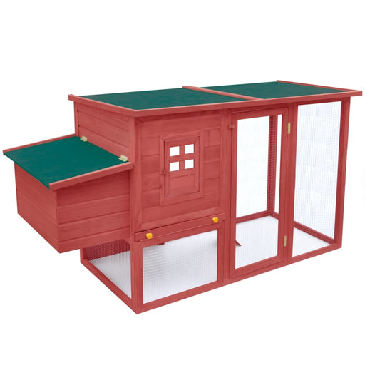vidaXL || vidaXL Outdoor Chicken Cage Hen House with 1 Egg Cage Red Wood 171424