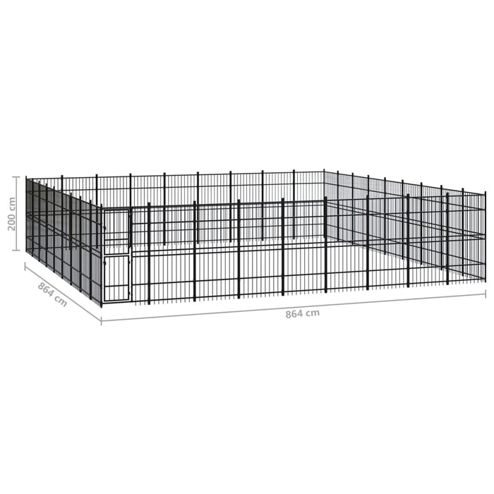 vidaXL || vidaXL Outdoor Dog Kennel Steel 803.5 ft²