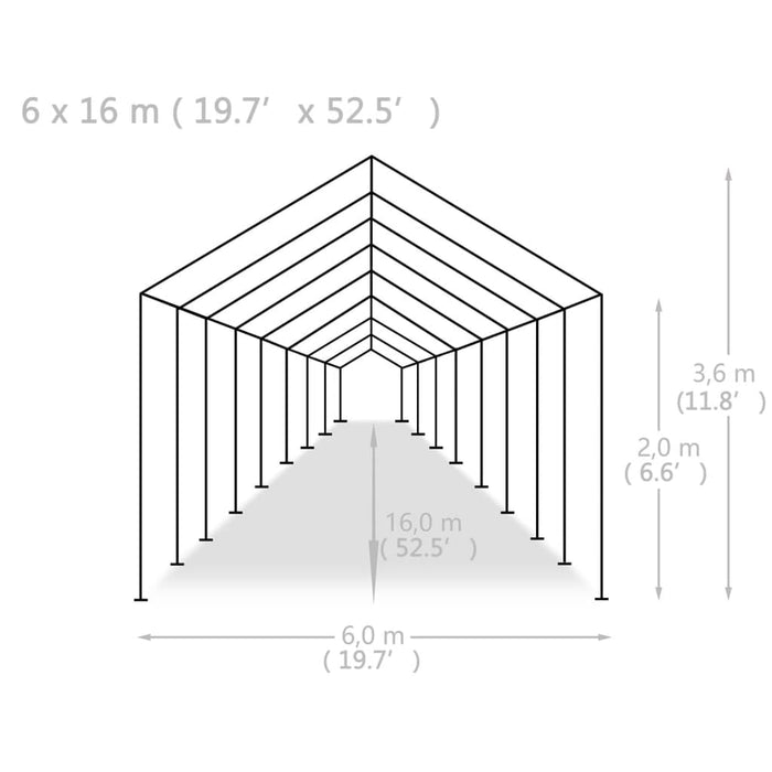 vidaXL || vidaXL Party Tent PE 19.7'x52.5' White